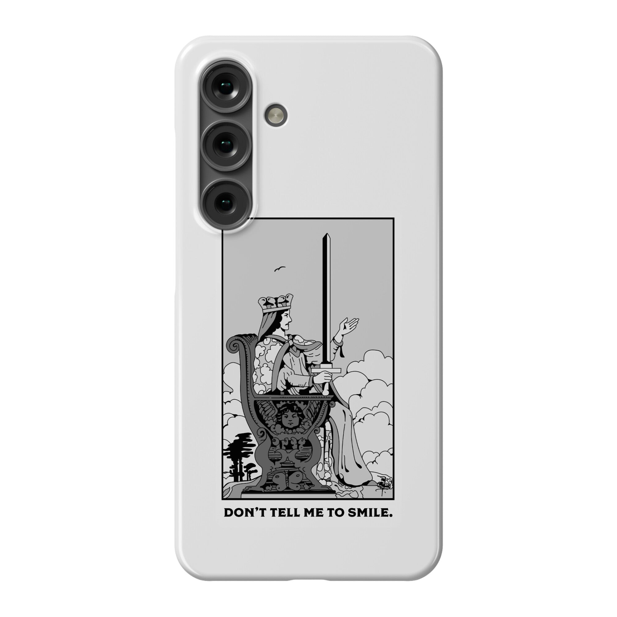 Don't Tell Me To Smile (Queen Of Swords Tarot) Phone Case